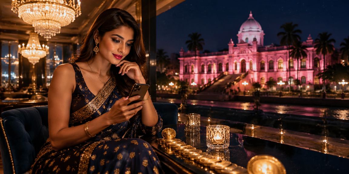 ঢাকায় মোবাইল ক্যাসিনো গেম খেলছেন একজন ব্যবহারকারী